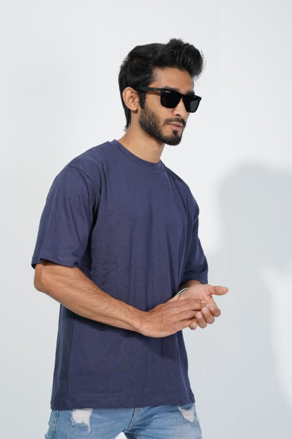 Drop Shoulder T-Shirt-Neavy Blue