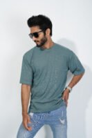 Drop Shoulder T-Shirt-Celestial Teal
