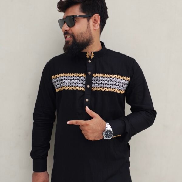 Premium Panjabi-Black with embriodery