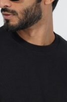 Solid Drop Shoulder T-Shirt-Dk Black