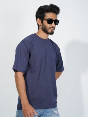 Drop Shoulder T-Shirt-Neavy Blue
