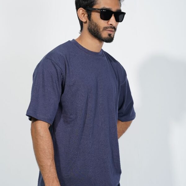 Drop Shoulder T-Shirt-Neavy Blue